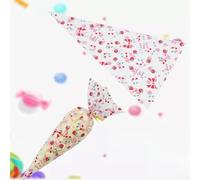 Kadimendium Clear Cone Shaped Treat Popcorn Bags for Candy Nuts with Twist Ties, Large Size Clear Bag & Golden Decorative Twist Ties, Food-grade, 50 Packs for Party Favors (Cherie: 3