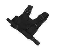 Kadimendium Durable Walkie Talkie Double Chest Pack for Men and Women in Dangerous Situations, Black Nylon Material, 293g