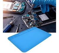 Kadimendium High Temperature Silicone Mat for Electronics Repair with Tool Box and Grooves for Small Parts Blue