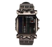 Kadimendium Mens Binary Watch,Crab Shape Colorful LED Digital Display Silicone Strap Electronic Watch for Boys with Metal Case