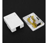 Kadimendium Networks Box Shielded CAT6 Single Port RJ45-8P8C Desktop Information Box for Networks Surface Mounted, 2pcs ABS Shown with Douable-Sided Tape and Screw, for Wiring