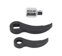 Kadimendium Pry Bar Wrench Adaptor Heads Powerful and Flexible Universal Ratcheting Angles for Car Repairing 3/8in Star Serrated and 1/2in Square Serrated Black