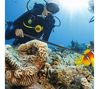 Kadimendium Scuba Diving Aluminum Alloy Tickle Pointer Stick for Underwater Exploration with Adjustable Lanyard, Black/Blue/Pink/Red/Silver/Golden, Ideal for Divers (Black)