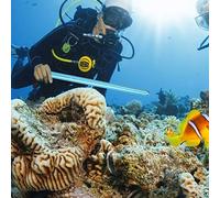 Kadimendium Scuba Diving Aluminum Alloy Tickle Pointer Stick for Underwater Exploration with Adjustable Lanyard, Black/Blue/Pink/Red/Silver/Golden, Ideal for Divers (Blue)