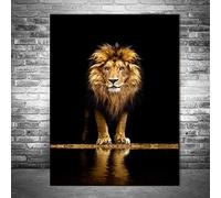KADING African Wild Lions Modern Art Canvas Posters and Prints Animals Art Paintings on the Wall Art Lions Abstract Pictures Home Decor 61x92cm(24x36in) Inner Frame