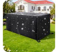 KADING Cube Garden Furniture Cover 320x210x40cm/LxWxH 420D Heavy Duty Oxford Fabric, Rattan Patio Furniture Cover for Outside Rectangle, Rectangular Outdoor Table and Chair Set