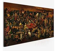 KADING Famous Artwork Discussing Divine Comedy With Dante Oil Painting on Canvas Poster and Print Home Wall Art Decor Pictures 40x95cm(16x37in) with frame