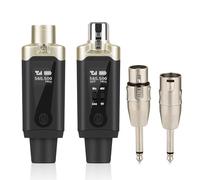 Kadjuh Wireless XLR Transmitter and Receiver& Wireless Guitar Transmitter Receiver,Rechargeable Mic Adapter 16 Channels 196ft Range for Dynamic Microphone,Audio Mixer,Electric Guitar Bass