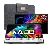 Kado Dual Monitor Setup - 2-Pack 15.6 Inch 1080p IPS Triple Monitor Extender for Laptop, 1920 x 1080 HDMI USB-C 180° Kickstand Built-in Speakers, Stacked Desktop Setup Office Gaming