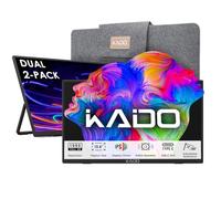 Kado Dual Portable Monitor Setup - 2-Pack 15.6-inch FHD Portable Monitor for Laptop, 1920x1080 IPS mini-HDMI USB Type-C Laptop Screen Extender Built-in Speakers, Stacked Desk Setup for Office Gaming