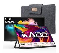 Kado Dual Portable Monitor Setup - Pack of 2 Monitors 15.6" FHD 1080p Ultra Thin for Notebook 1920 x 1080 Pixels with Built-in Speakers IPS Display 180°