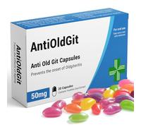 KadoBox - AntiOldGit - Joke Pill Box - Jelly Bean Sweets (50g) - Funny Gifts for Men, 1 Compartment, Birthday and Retirement Presents for Grandad. Rectangle. Funny Father's Day Present