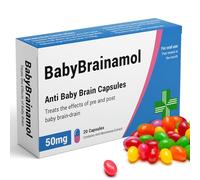 KadoBox - BabyBrainamol - Funny Joke Pills, Baby Shower, Baby Shower Gifts and Games, Pregnancy Gifts, Baby Essentials for Newborn, Baby Shower Decorations, Pregnancy Brain, Jelly Bean Sweets (50g)