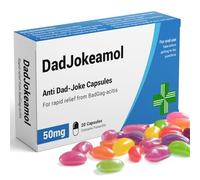 KadoBox - DadJokeamol - Funny Joke Pill Box with Jelly Bean Sweets - Dad Jokes Gift - Funny Gifts for Men. Gifts for Fathers - Gifts from Daughter and Son - Gifts for Dad - Dad Birthday Gifts