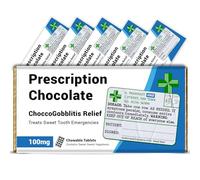 KadoBox - Funny Prescription Chocolate Bar Wrapper x 6 pcs (Chocolates not included) - Get Well Soon Gifts, Teacher Gifts, Funny Gifts for Women, Men, Teachers