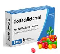 KadoBox - GolfAddictamol - Funny Joke Pill Box with Jelly Bean Sweets - Fathers Gifts from Daughter and Son - Dad Birthday Gifts - Funny Gifts for Men - Gifts for Dad - Golf Gifts for Men