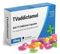 KadoBox - TVaddictamol - Funny Joke Pill Box, Jelly Beans Gag Gift, Birthday Funny Gifts for Women and Men, Secret Santa Gifts for Women