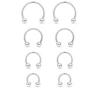 Kadogohno 16g Horse Shoe Septum Nose Rings for Women 16 Gauge Surgical Steel Horseshoe Double Stud Hoop Daith Piercing Jewelry