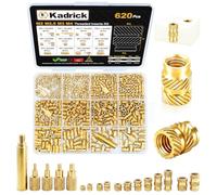 Kadrick 620Pcs M2 M2.5 M3 M4 Heat Set Inserts Kit with Heat Set Insert Tools for 3D Printing Components, Metric Brass Threaded Inserts Assortment,Insert by Heat into Plastic Parts