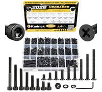 Kadrick M3 Screws Assortment Kit, 2440 Pcs Hex Socket Cap & Phillips Flat Head M3 Bolt Kit, 4-35mm Length, Nuts, Washers & Allen Wrench Included,M3 Bolts for 3D Printing