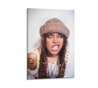KADRTEBC Singers Erykah Badu Poster Canvas Wall Art Decor Living Room Modern Family Bedroom 20x30inch(50x75cm) Frame-style