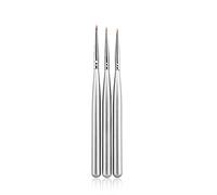 KADS 3pcs/set Professional Acrylic Nail Art Brush Set for UV Gel Nail Art & Clean Up, Nylon Head, Wood Handle, Silver
