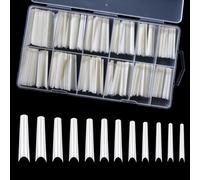 KADS 3XL Extra Long Nail Tips Fake Nails Tips Clear Nature for Acrylic Nails, Full Half Cover Flat Tapered Square Nail Tips (7)