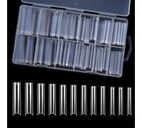 KADS 3XL Extra Long Nail Tips Fake Nails Tips Clear Nature for Acrylic Nails, Full Half Cover Flat Tapered Square Nail Tips (16)