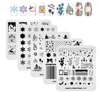 KADS 5 Christmas Nail Art Stamping Plate Template Manicure Print DIY Image