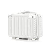 KADSXIYA 14inch Multifunctional Lady's Cosmetic for Case Travel Hand Luggage Portable Carrying Makeup Bag Professional Suitcase, White