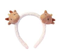 KADSXIYA 3D Stuffed Plush Cow Doll Headband Photo Props Cartoon Faux Lamb Wool Hair Hoop