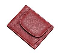 KADSXIYA Coin Pocket Leathers Thin Card Wallet ID Card Holder Pouch Leather Credit Card, Burgundy