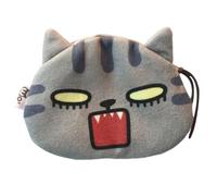 KADSXIYA Cute Cat Face Earphone Bag Small Wallet Coin Purse with Interesting Expression, Angry meow