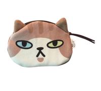 KADSXIYA Cute Cat Face Earphone Bag Small Wallet Coin Purse with Interesting Expression, Cat Xiaomei