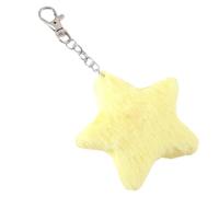 KADSXIYA Cute Plush Five-pointed Star Charm Keychains Ornament Pendant Car Keyring, Yellow, As detailed description