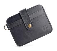 KADSXIYA Fashion Slim Credit Card Holder Wallet Leather Case for Women Men Gift, Retro meteorite blac