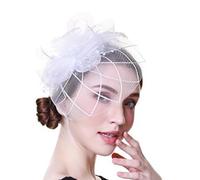 KADSXIYA Feather Fascinator Women Fascinator Headband Tea Party Fascinator Veil Mesh