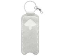 KADSXIYA Lipstick Storage Bag Keychain Lip Balm Cover Keyring Lip Gloss Holder Sleeve, Gray, As detailed description