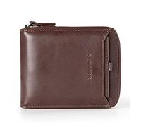 KADSXIYA Men Short Wallets Vintage Male Zipper Business Coin Purse PU Leather Wallet Credit Card Holder Change Pocket, Purple, Horizontal