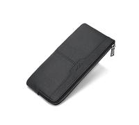 KADSXIYA Men Wallet Vintage Leather Long Wallet Zipper Business Coin Purse Phone Pouch, Black