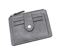 KADSXIYA Men's Slim Wallet with Coin Compartment and Credit Card Slots PU Leather Purse, Gray