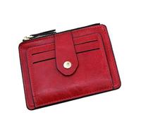 KADSXIYA Men's Slim Wallet with Coin Compartment and Credit Card Slots PU Leather Purse, Red