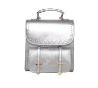 KADSXIYA Multiple Pockets Women Small Backpack Adjustable Straps Crossbody Bag Handbag, Silver