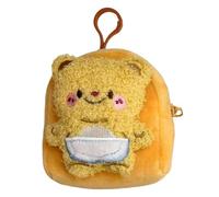 KADSXIYA Plush Bear Small Coin Purse Keychain Soft Earphone Pouch Car Key Storage Bag, As derailed discription, As derailed discription