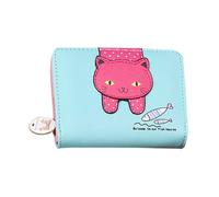 KADSXIYA Pocket Wallet Cute Cartoon Cat Credit Card Holder for Girl Women Card Holder, Light Green
