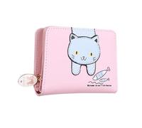 KADSXIYA Pocket Wallet Cute Cartoon Cat Credit Card Holder for Girl Women Card Holder, Pink