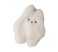 KADSXIYA Portable Wallet with Rabbit Shape Toiletry Storage Bag for Coins and Lipstick, White