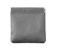 KADSXIYA Practical PU Leather Coin Pouch with Strong Spring Frame for Secure Storage, Gray