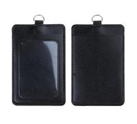 KADSXIYA PU Leather Card Holder for Work and School Multifunctional Bus Cards Organizer, Black