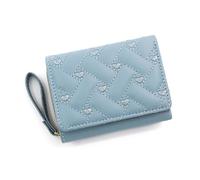 KADSXIYA PU Leather Women Short Wallet Zipper Coin Purse Fashion Credit Card Holder, Blue